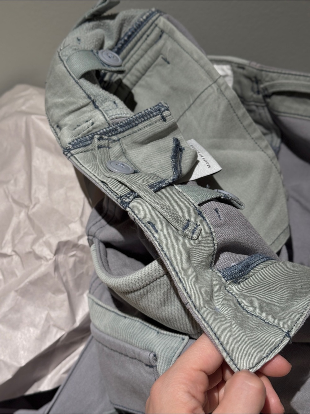 R13 CROPPED CARGO Faded Steel Blue Canvas - Picture 12 of 16